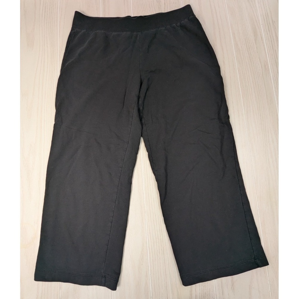 Talbots Women's Black Capri Cropped Pants Small cotton wide leg